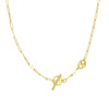 Paper Clip Puff Mariner Toggle Necklace