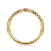 Curved 14K Yellow Gold French Pavé Diamond Wedding Band