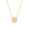 Mini Ship Wheel Adjustable Necklace