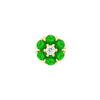 2.5mm Tsavorite &amp; Diamond Cluster Stud Earrings