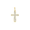 Two-tone Framed Vine Cross Pendant