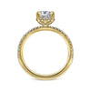 14K Yellow Gold Hidden Halo Oval Diamond Engagement Ring