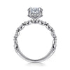 14K White Gold Oval Hidden Halo Diamond Engagement Ring