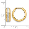 10K w/White Rhodium Polished and D/C Hoop Earrings