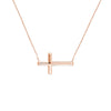Large Sideways Cross Adjustable Necklace