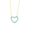 Simulated Turquoise Open Heart Adj. Necklace
