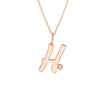 Script 'H' with Diamond Bezel Necklace