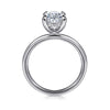 14K White Gold Oval Hidden Halo Diamond Engagement Ring