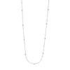 Sterling Silver Turquoise Bezel Saturn Chain Long Necklace