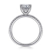 14K White Gold Emerald Cut Diamond Engagement Ring