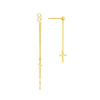 Front and Back Fluted Cross Earrings