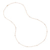 Sterling Silver Mini Bead and CZ Bezel Station Long Necklace