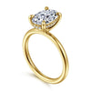 14K Yellow Gold Oval Hidden Halo Diamond Engagement Ring
