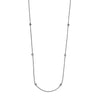 Sterling Silver CZ Bezel Station Long Necklace