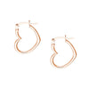 19mm Tilted Heart Hoop Earrings