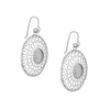 Sterling Silver Circle Pattern Drop Earrings