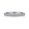 14K White Gold French Pavé Diamond Wedding Band