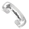 Sterling Silver RH-plated Polished Hammered Slip-on Bangle