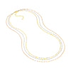 Tri-Color Hammered Mariner Chain Layered Necklace