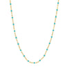 Light Turquoise Enamel Bead on Piatto Chain