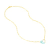 50/50 Lt. Turquoise Enamel Diamond Heart Necklace