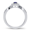 14K 0.25Ct Diamond Sapphire Ring