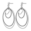 SS and Ruthenium Plated D/C Post Hoop Earrings