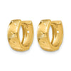 14K Polished and Satin Hinged Hoop Earrings