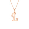 Script 'L' with Diamond Bezel Necklace