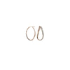 Plated Sterling Silver Curved Oval Sparkle Hoops