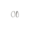 Plated Sterling Silver Curved Oval Sparkle Hoops