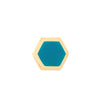 Turquoise Enamel Hexagon Stud Earrings