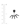 Sterling Silver Black Rhodium CZ Oval/Spike Earring Jackets
