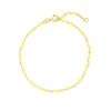 Neon Yellow Enamel Bead Piatto Chain