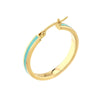 Large Turquoise Enamel Round Hoops