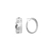 Sterling Silver Ribbed Oval Hoop Earrings