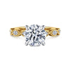 14K White-Yellow Gold Round Diamond Engagement Ring