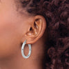 10K White Gold Polished Lightweight Hoop Earrings