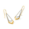 10K Two-tone D/C Shepherd Hook Dangle Earrings