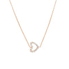Sideways Mini CZ Heart Adjustable Necklace