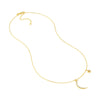 Diamond Moon with Star Dangle Necklace