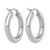 10K White Gold Polished Lightweight Hoop Earrings
