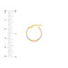 Tri-Color Diamond-Cut Patterned Hoop Earrings
