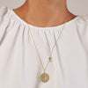 Lord's Prayer Disc Necklace with Crosses