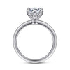 14K White Gold Round Solitaire Engagement Ring