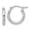 10K White Gold Polished Hinged Hoop Earrings