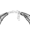 Sterling Silver/Black Multi-Strand Saturn Chain Bracelet