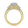 14K Yellow Gold Round Three Stone Diamond Engagement Ring