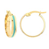 Medium Turquoise Enamel Round Hoops