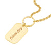 Engravable Dog Tag Necklace on Rope Chain